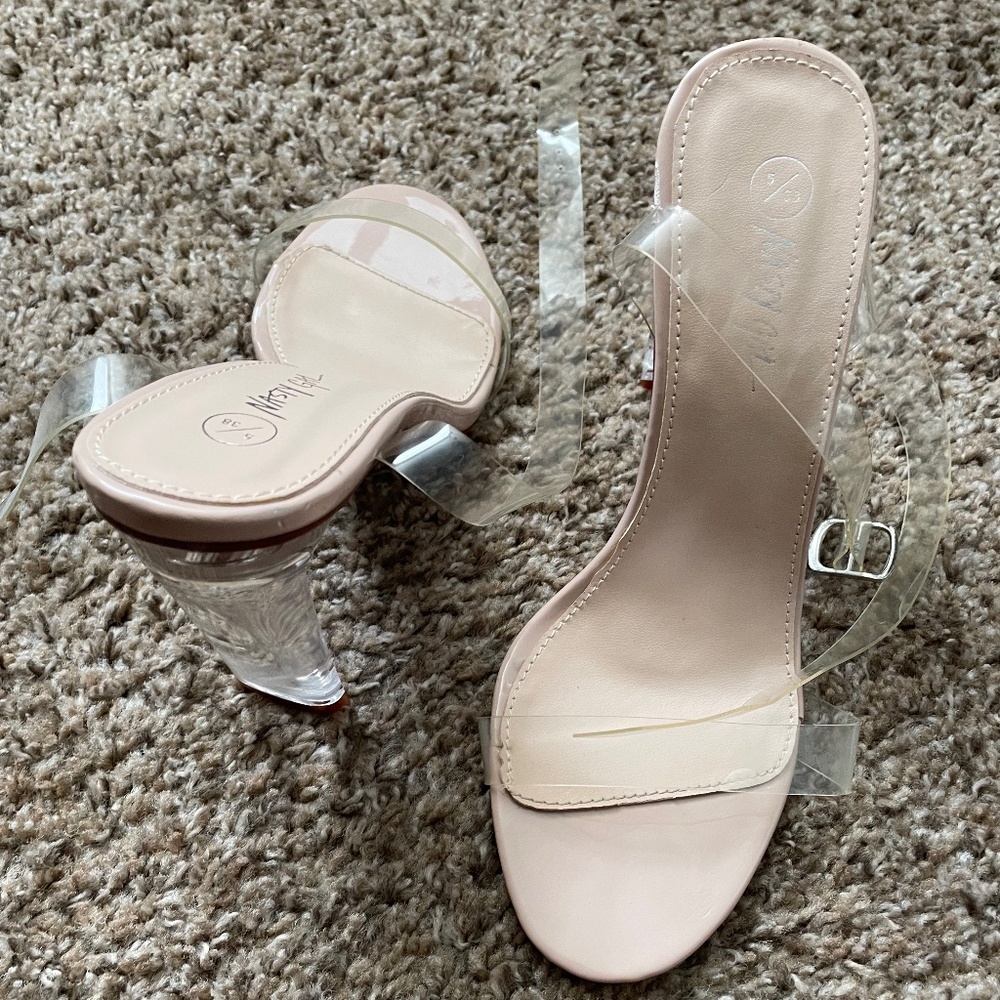 Nasty Gal Lucite Clear Heels